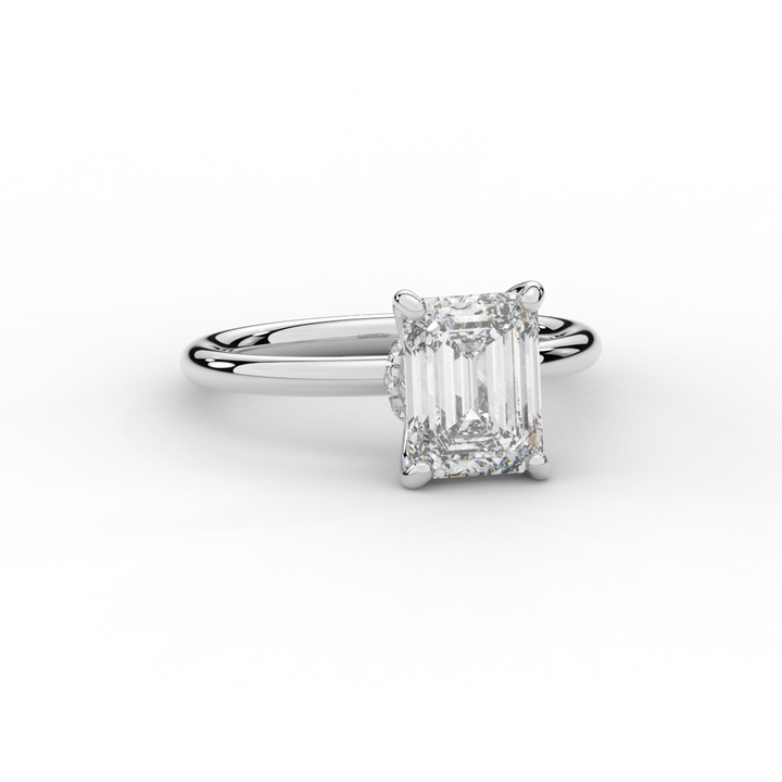 2.05CT.TW EMERALD CUT LAB DIAMOND SOLITAIRE ENGAGEMENT RING - Nazarelle