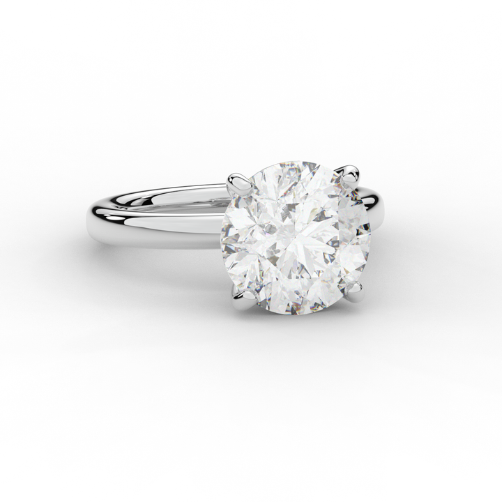 3.05CT.TW ROUND LAB DIAMOND UNDERHALO ENGAGEMENT RING - Nazarelle