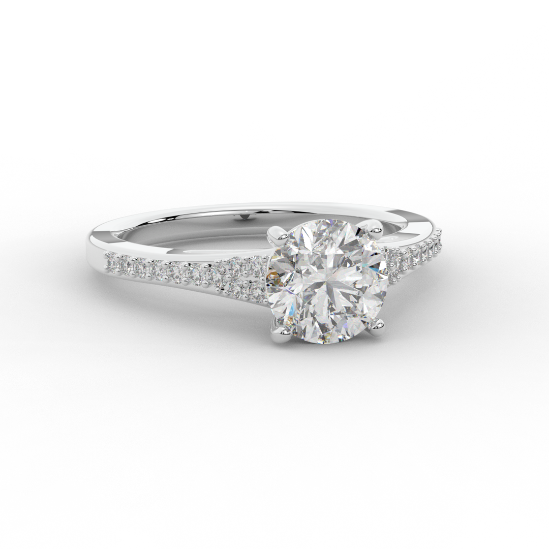 1.65CT.TW ROUND LAB DIAMOND SOLITAIRE ENGAGEMENT RING - Nazarelle