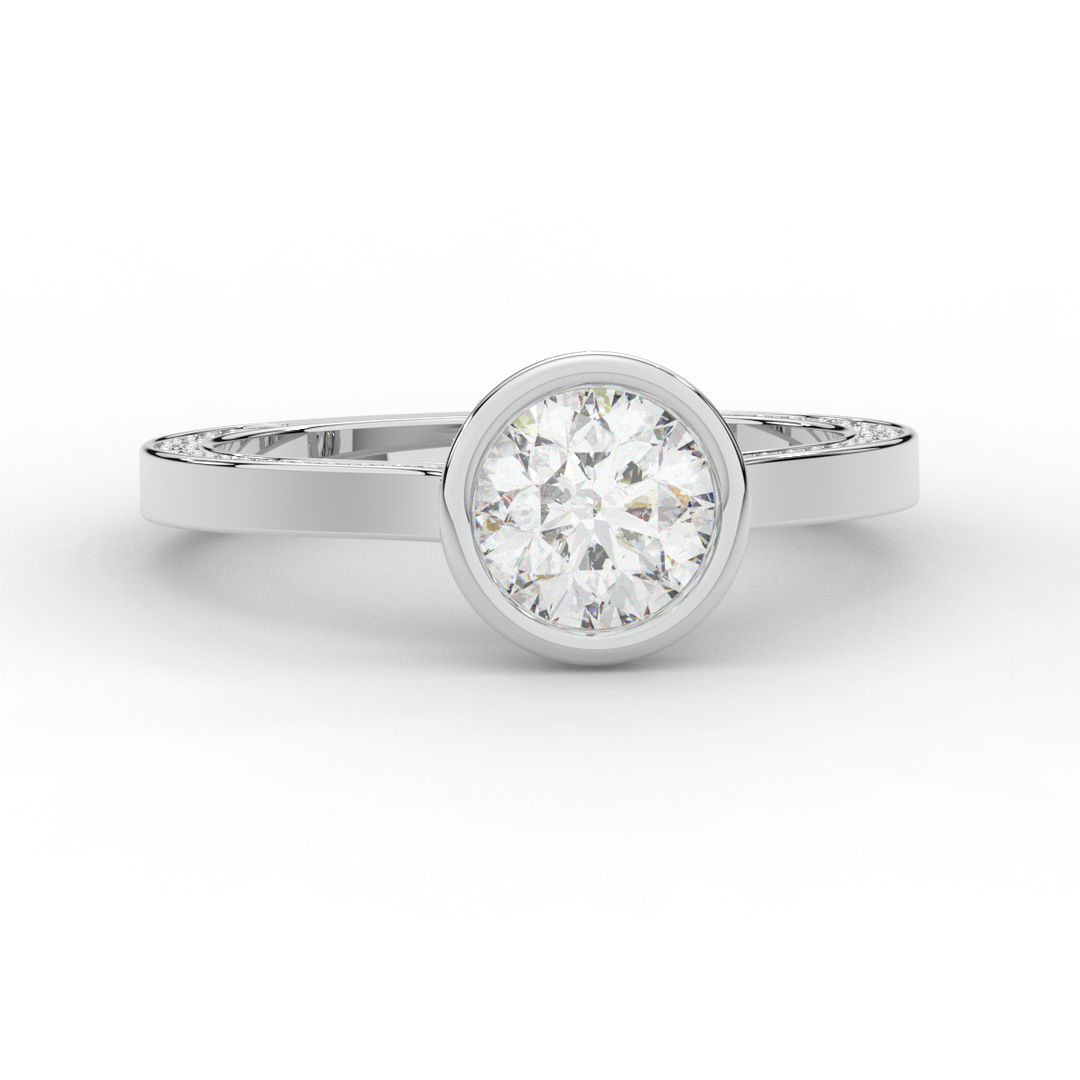 1.40CT.TW ROUND LAB DIAMOND SOLITAIRE ENGAGEMENT RING - Nazarelle