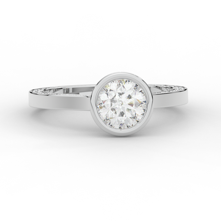 1.40CT.TW ROUND LAB DIAMOND SOLITAIRE ENGAGEMENT RING - Nazarelle