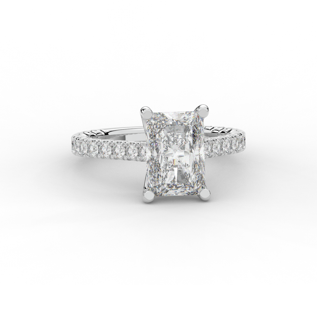 4.25CT.TW RADIANT LAB DIAMOND SOLITAIRE ENGAGEMENT RING - Nazarelle