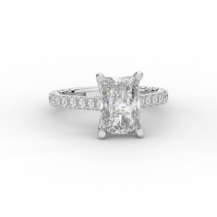 4.25CT.TW RADIANT LAB DIAMOND SOLITAIRE ENGAGEMENT RING - Nazarelle