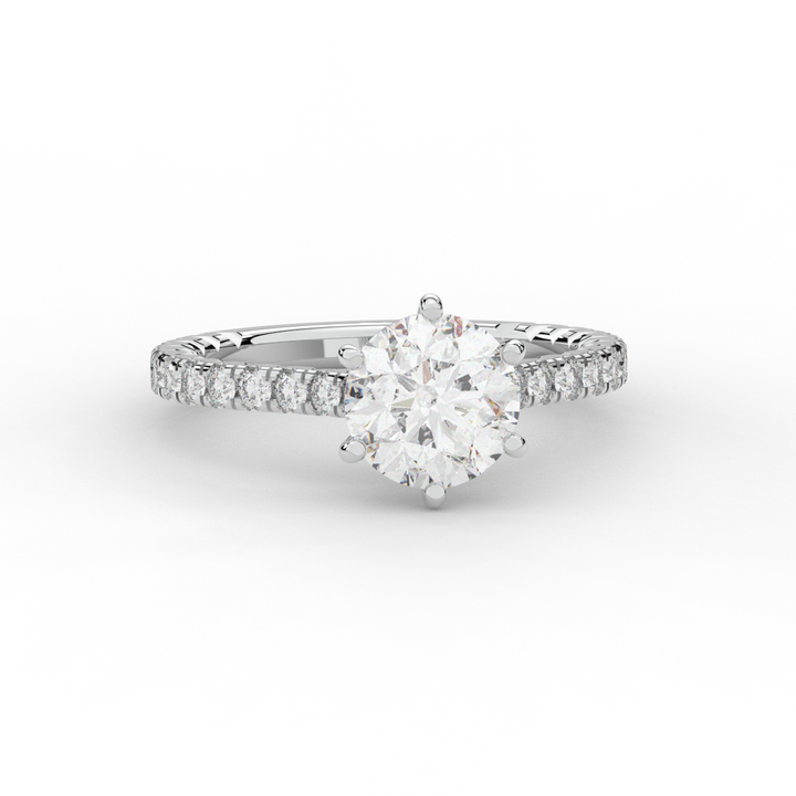 2.00CT.TW ROUND LAB DIAMOND SOLITAIRE ENGAGEMENT RING - Nazarelle