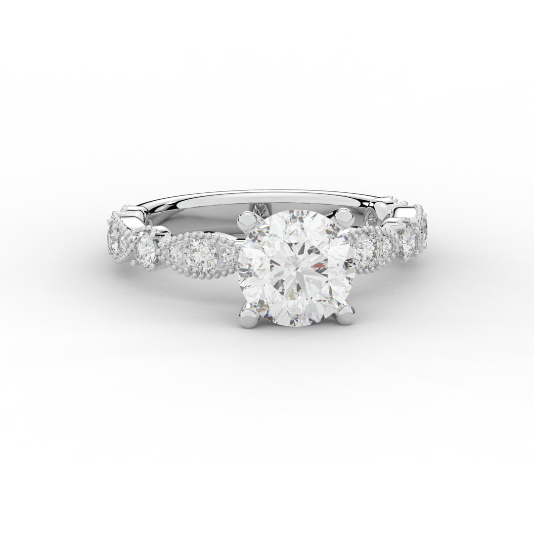 2.50CT.TW ROUND LAB DIAMOND SOLITAIRE ENGAGEMENT RING - Nazarelle