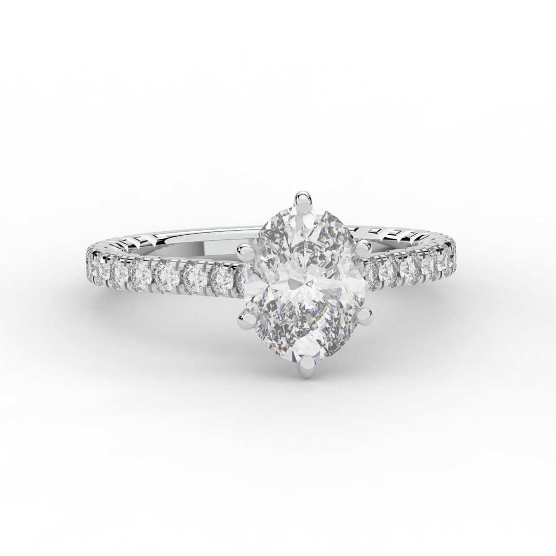 2.00CT.TW OVAL LAB DIAMOND SOLITAIRE ENGAGEMENT RING - Nazarelle