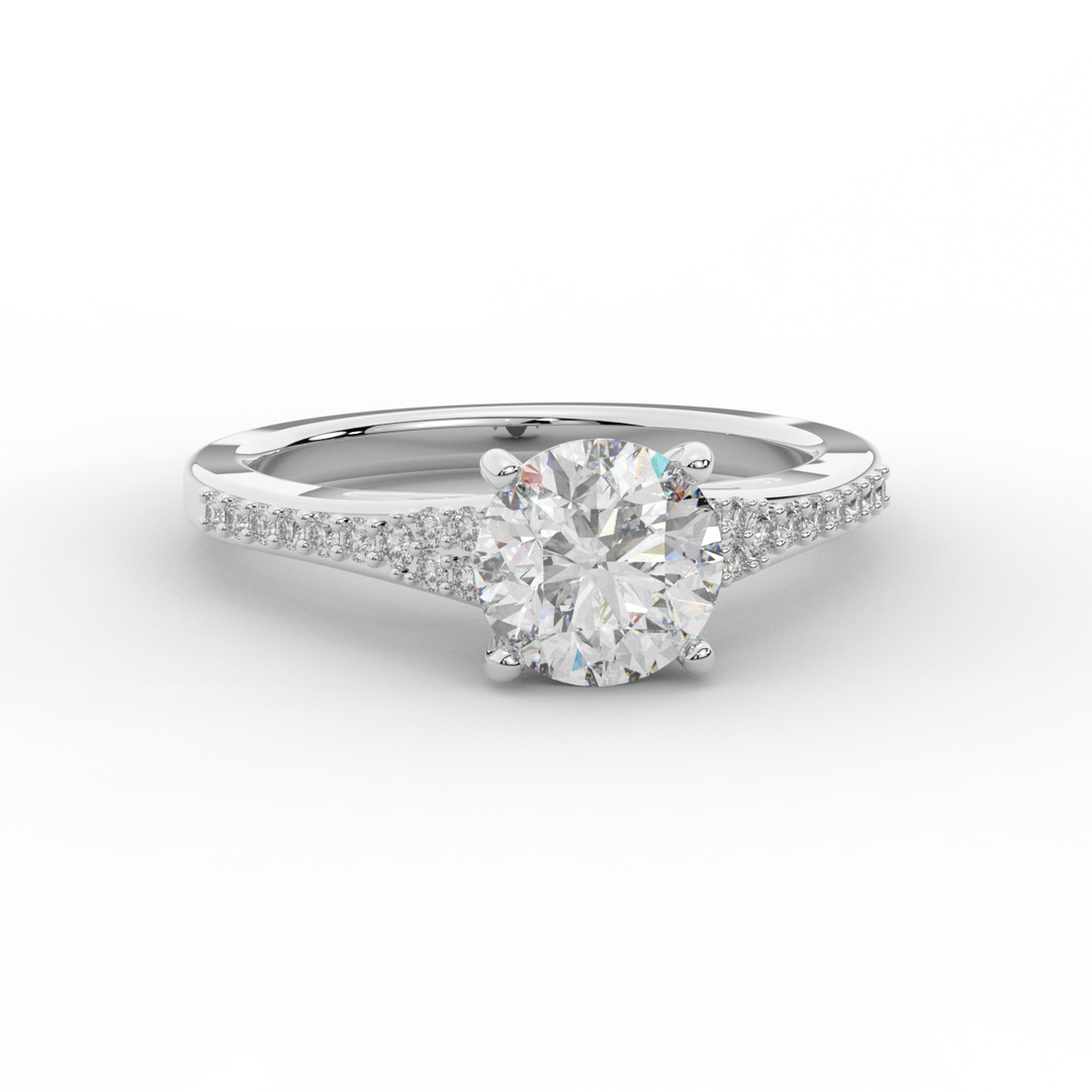 1.65CT.TW ROUND LAB DIAMOND SOLITAIRE ENGAGEMENT RING - Nazarelle