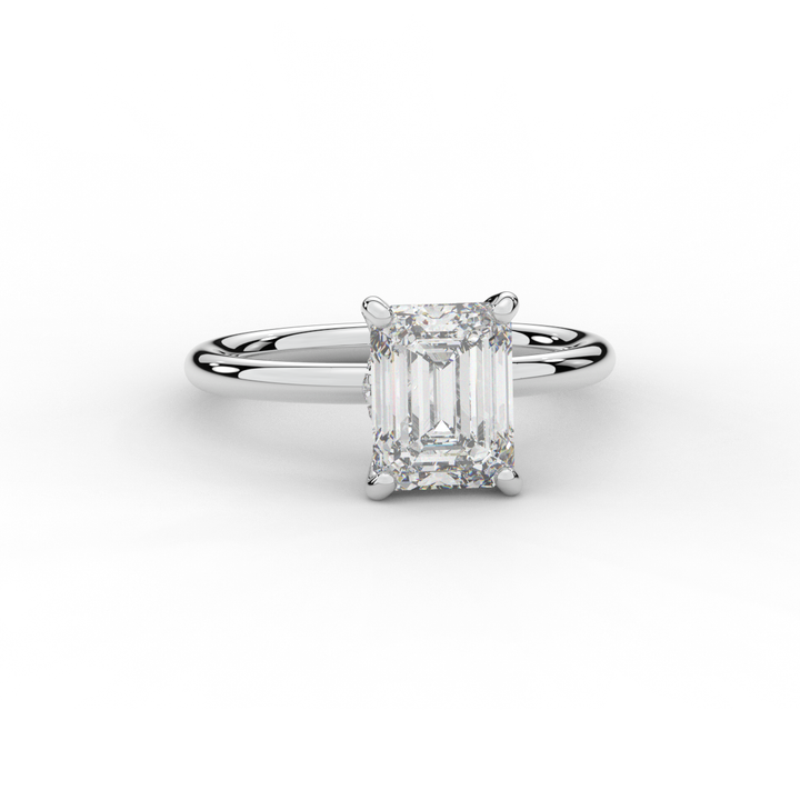 2.05CT.TW EMERALD CUT LAB DIAMOND SOLITAIRE ENGAGEMENT RING - Nazarelle