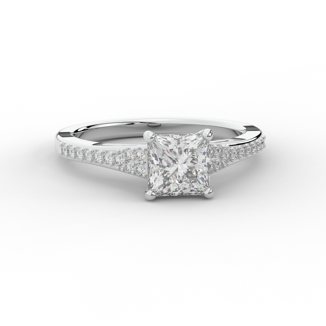 1.40CT.TW PRINCESS LAB DIAMOND SOLITAIRE ENGAGEMENT RING - Nazarelle