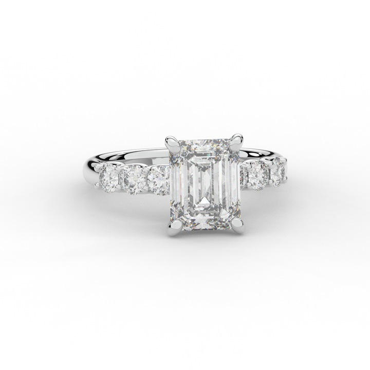 2.60CT.TW EMERALD CUT LAB DIAMOND SOLITAIRE ENGAGEMENT RING - Nazarelle