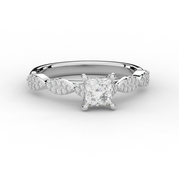 1.20CT.TW PRINCESS LAB DIAMOND SOLITAIRE ENGAGEMENT RING - Nazarelle