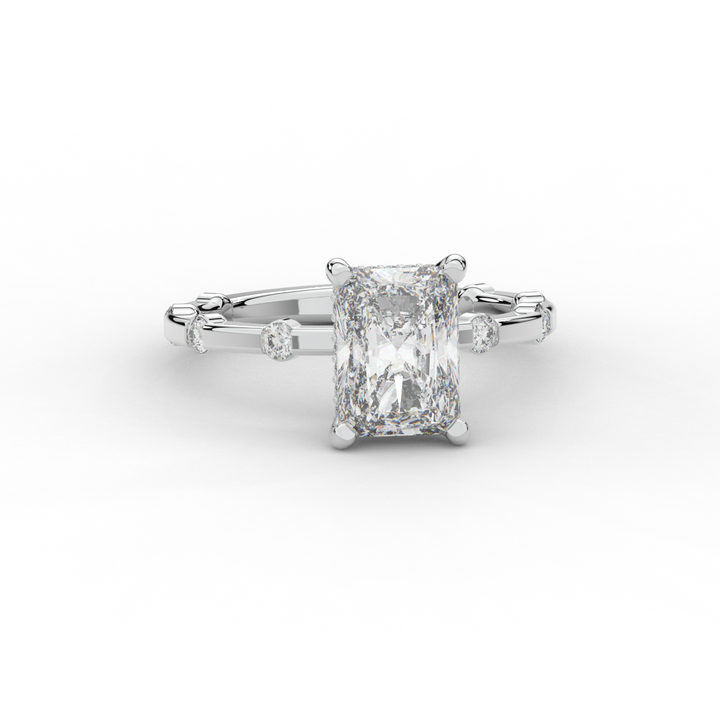 2.60CT.TW RADIANT LAB DIAMOND UNDERHALO SOLITAIRE ENGAGEMENT RING - Nazarelle