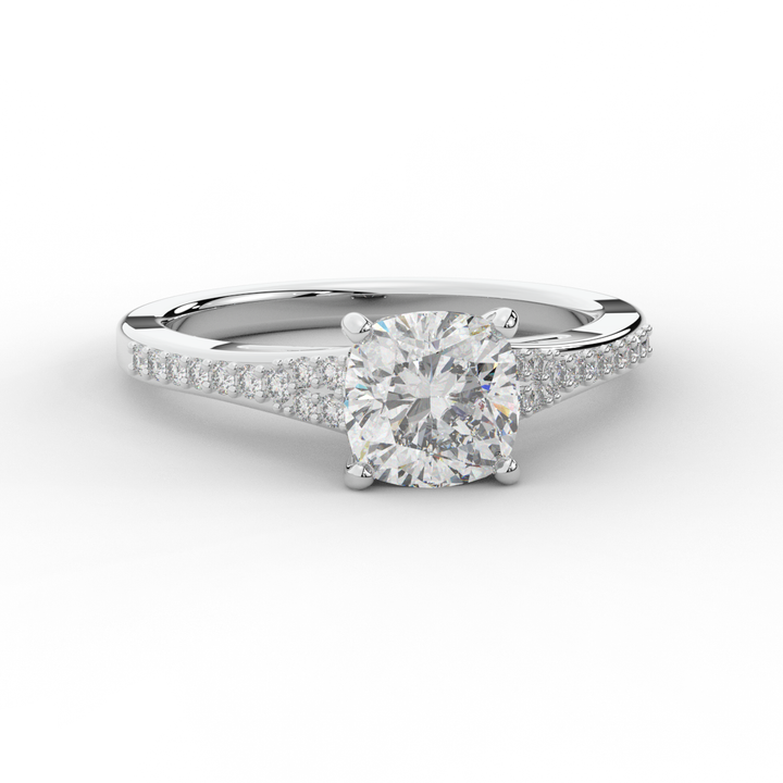 1.65CT.TW CUSHION LAB DIAMOND SOLITAIRE ENGAGEMENT RING - Nazarelle