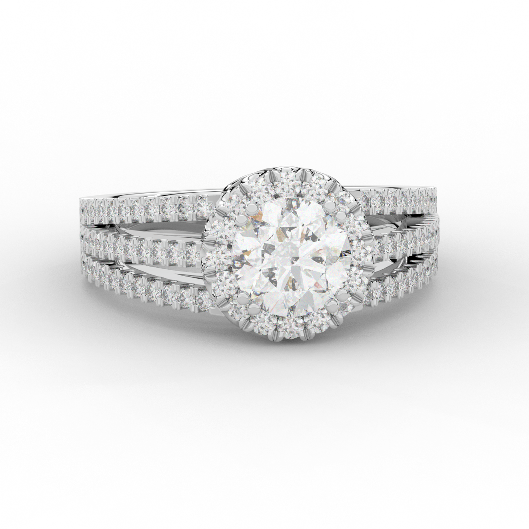 1.95CT.TW ROUND LAB DIAMOND HALO ENGAGEMENT RING - Nazarelle