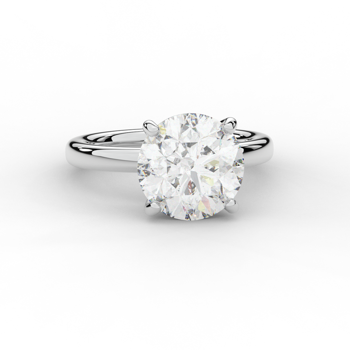 3.05CT.TW ROUND LAB DIAMOND UNDERHALO ENGAGEMENT RING - Nazarelle