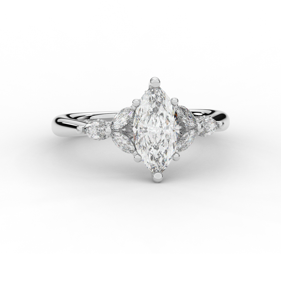 1.50CT.TW MARQUISE LAB DIAMOND ENGAGEMENT RING - Nazarelle