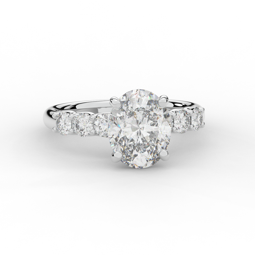 2.60CT.TW OVAL LAB DIAMOND SOLITAIRE ENGAGMENT RING - Nazarelle