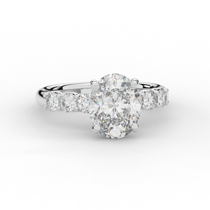 2.60CT.TW OVAL LAB DIAMOND SOLITAIRE ENGAGMENT RING - Nazarelle