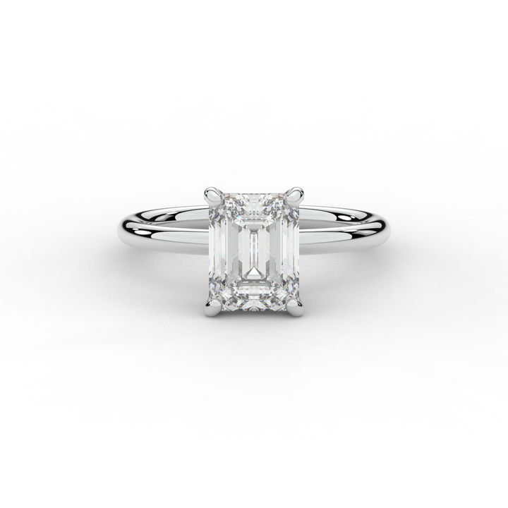 2.05CT.TW EMERALD CUT LAB DIAMOND SOLITAIRE ENGAGEMENT RING - Nazarelle