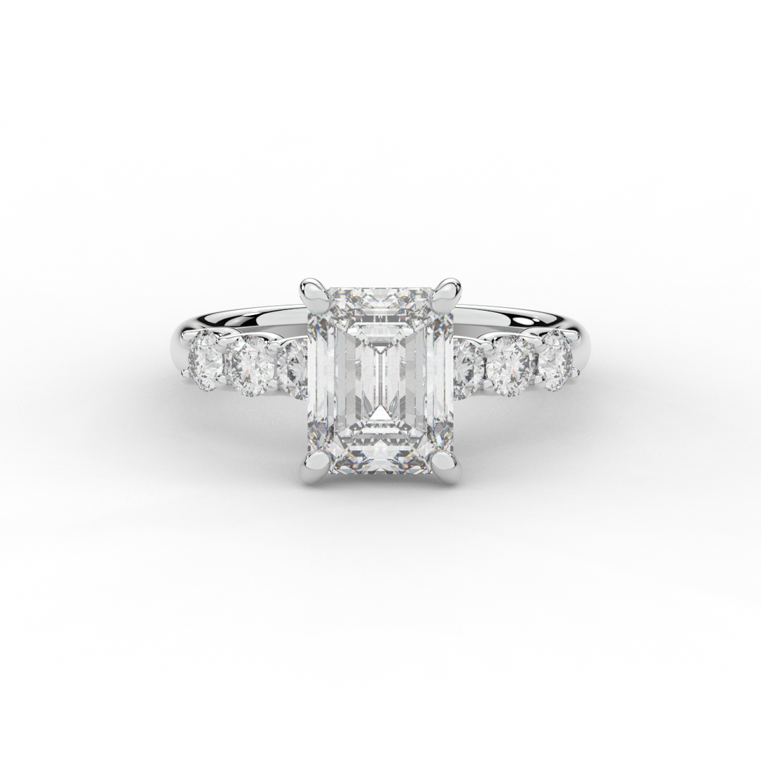 2.60CT.TW EMERALD CUT LAB DIAMOND SOLITAIRE ENGAGEMENT RING - Nazarelle