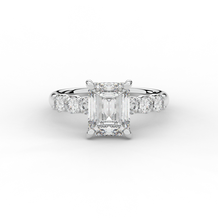 2.60CT.TW EMERALD CUT LAB DIAMOND SOLITAIRE ENGAGEMENT RING - Nazarelle