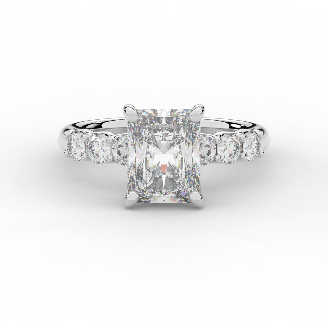 2.60CT.TW RADIANT LAB DIAMOND SOLITAIRE ENGAGEMENT RING - Nazarelle