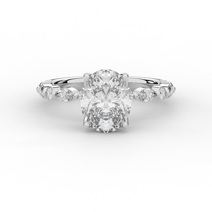 3.10CT.TW OVAL LAB DIAMOND SOLITAIRE ENGAGEMENT RING