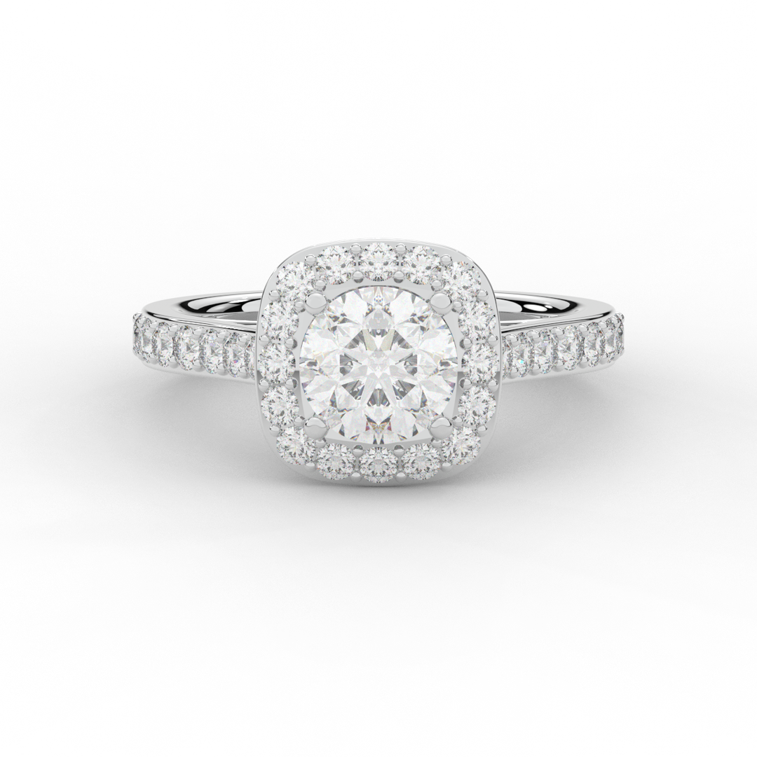 2.25CT.TW ROUND LAB DIAMOND HALO ENGAGEMENT RING - Nazarelle