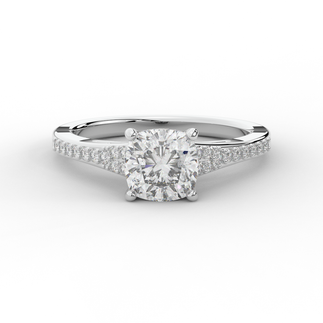 1.65CT.TW CUSHION LAB DIAMOND SOLITAIRE ENGAGEMENT RING - Nazarelle