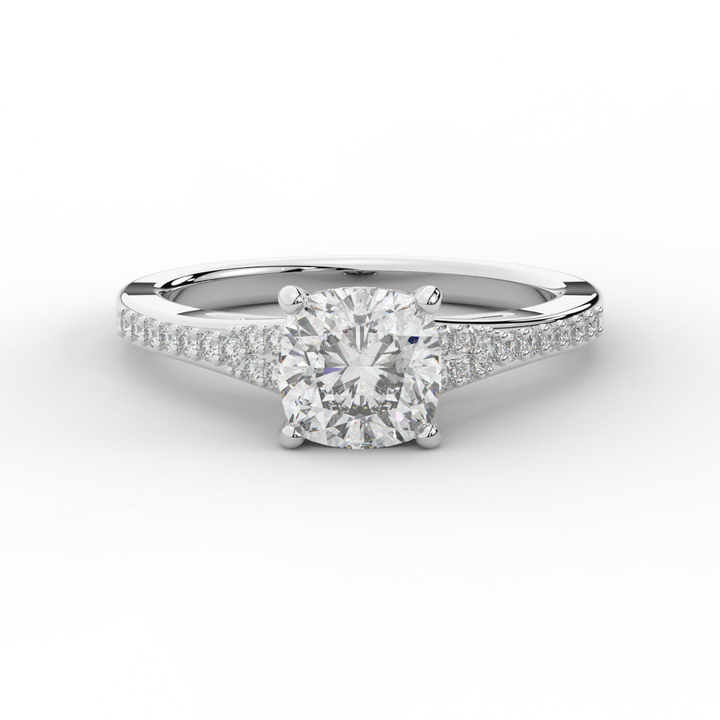 1.65CT.TW CUSHION LAB DIAMOND SOLITAIRE ENGAGEMENT RING - Nazarelle