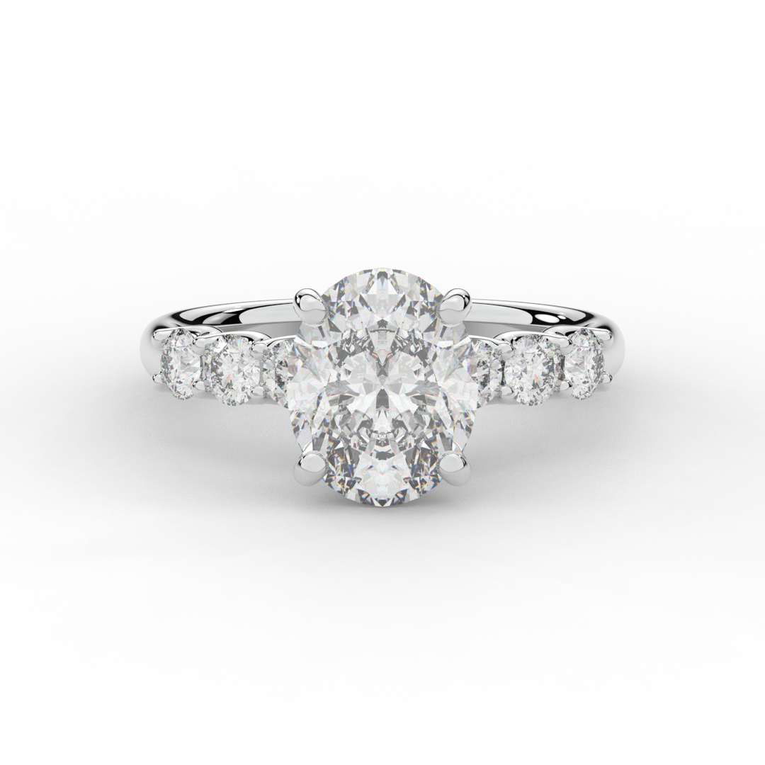 2.60CT.TW OVAL LAB DIAMOND SOLITAIRE ENGAGMENT RING - Nazarelle