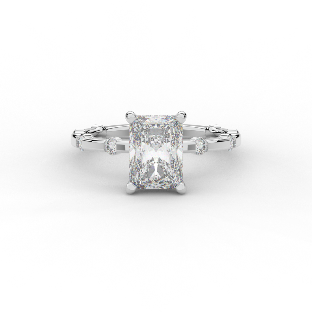 2.60CT.TW RADIANT LAB DIAMOND UNDERHALO SOLITAIRE ENGAGEMENT RING - Nazarelle