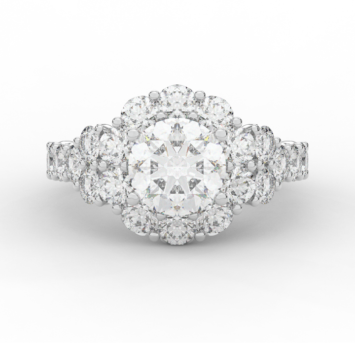 4.75CT.TW ROUND LAB DIAMOND HALO ENGAGEMENT RING - Nazarelle