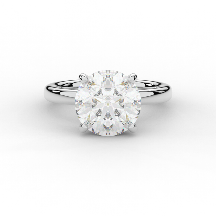 3.05CT.TW ROUND LAB DIAMOND UNDERHALO ENGAGEMENT RING - Nazarelle