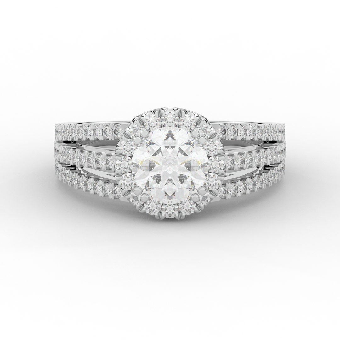 1.95CT.TW ROUND LAB DIAMOND HALO ENGAGEMENT RING - Nazarelle