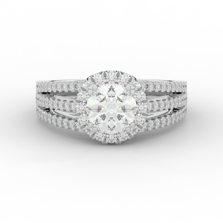 1.95CT.TW ROUND LAB DIAMOND HALO ENGAGEMENT RING - Nazarelle