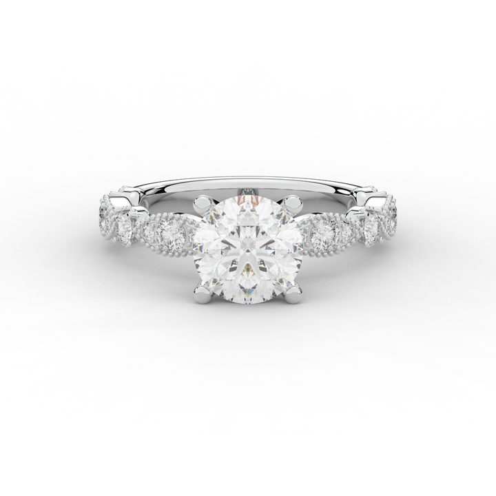 2.50CT.TW ROUND LAB DIAMOND SOLITAIRE ENGAGEMENT RING - Nazarelle