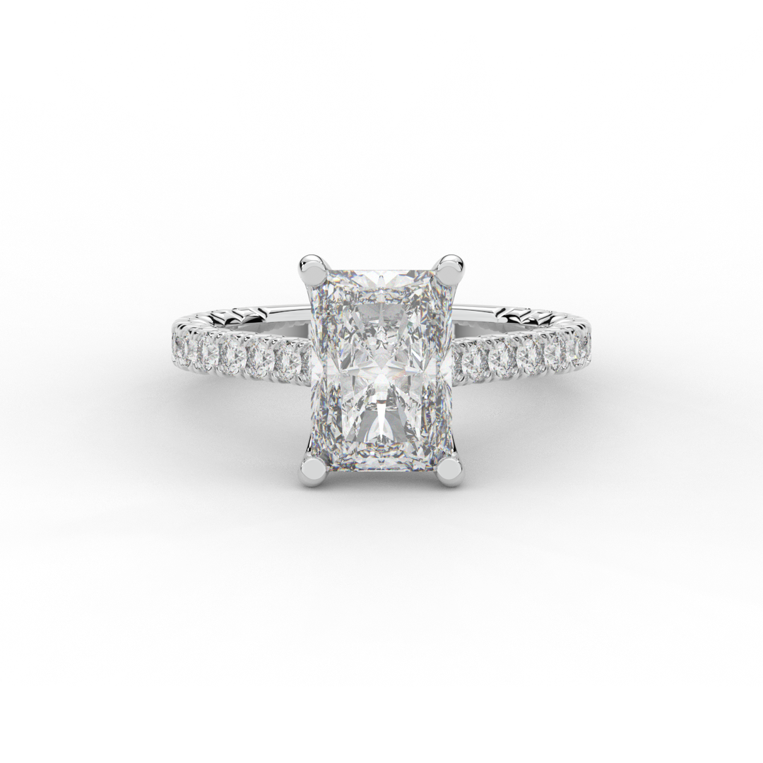 4.25CT.TW RADIANT LAB DIAMOND SOLITAIRE ENGAGEMENT RING - Nazarelle