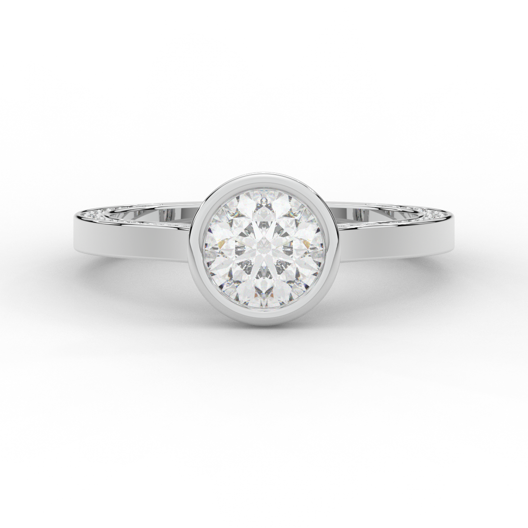 1.40CT.TW ROUND LAB DIAMOND SOLITAIRE ENGAGEMENT RING - Nazarelle