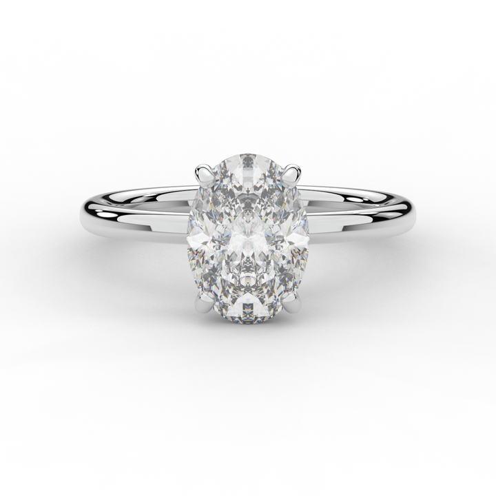 2.06CT.TW OVAL LAB DIAMOND UNDERHALO SOLIATIRE ENGAGEMENT RING - Nazarelle