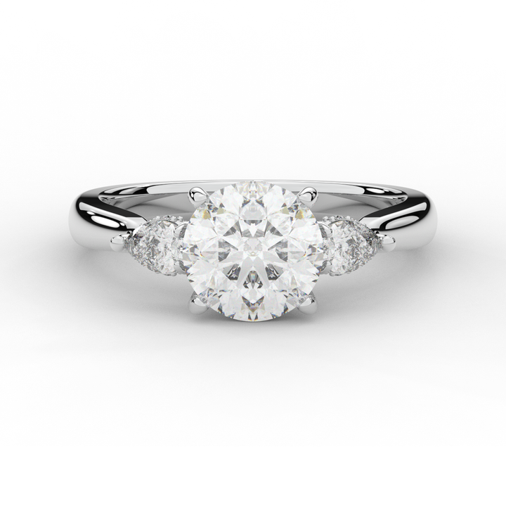 2.40CT.TW ROUND LAB DIAMOND 3 STONE ENGAGEMENT RING - Nazarelle