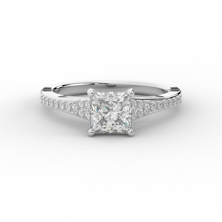 1.40CT.TW PRINCESS LAB DIAMOND SOLITAIRE ENGAGEMENT RING - Nazarelle