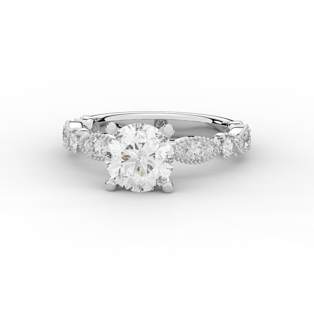 2.50CT.TW ROUND LAB DIAMOND SOLITAIRE ENGAGEMENT RING - Nazarelle