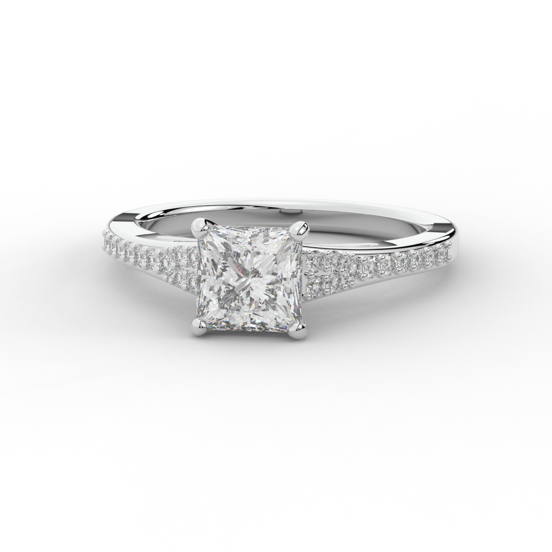 1.40CT.TW PRINCESS LAB DIAMOND SOLITAIRE ENGAGEMENT RING - Nazarelle