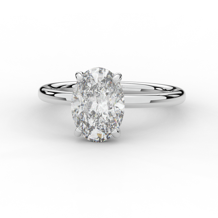 2.06CT.TW OVAL LAB DIAMOND UNDERHALO SOLIATIRE ENGAGEMENT RING - Nazarelle