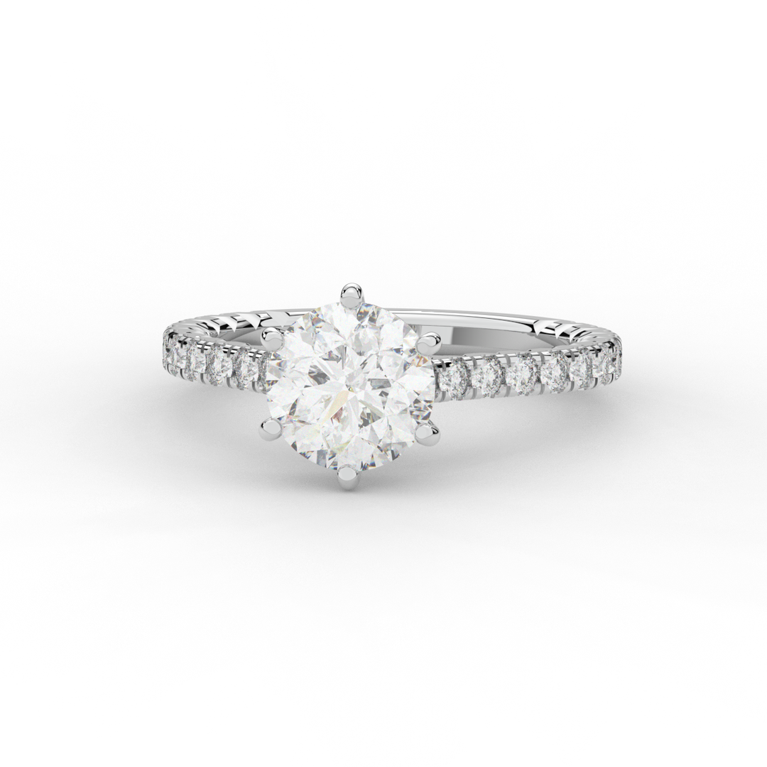 2.00CT.TW ROUND LAB DIAMOND SOLITAIRE ENGAGEMENT RING - Nazarelle