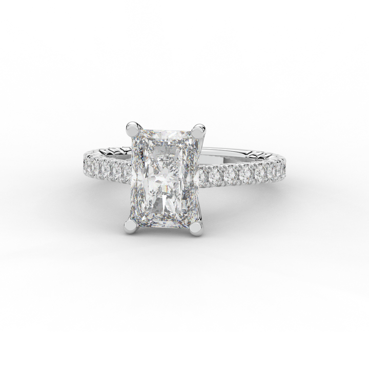 4.25CT.TW RADIANT LAB DIAMOND SOLITAIRE ENGAGEMENT RING - Nazarelle