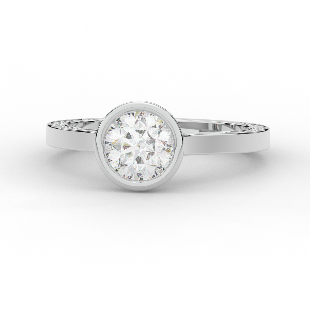 1.40CT.TW ROUND LAB DIAMOND SOLITAIRE ENGAGEMENT RING - Nazarelle