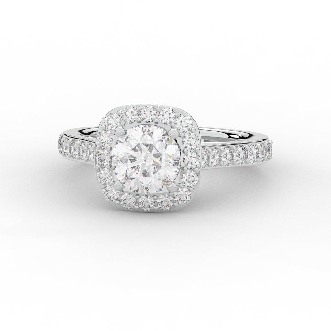 2.25CT.TW ROUND LAB DIAMOND HALO ENGAGEMENT RING - Nazarelle