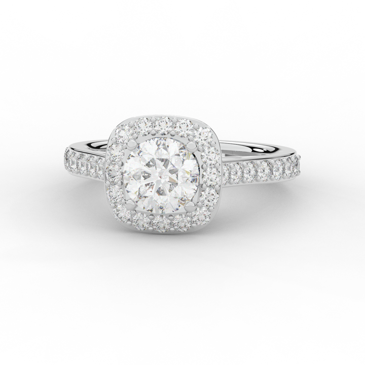 2.25CT.TW ROUND LAB DIAMOND HALO ENGAGEMENT RING - Nazarelle